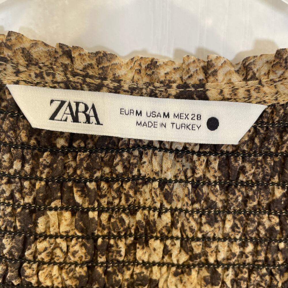 Zara The Veronica Blouse Snake Print Python Ruffl… - image 3